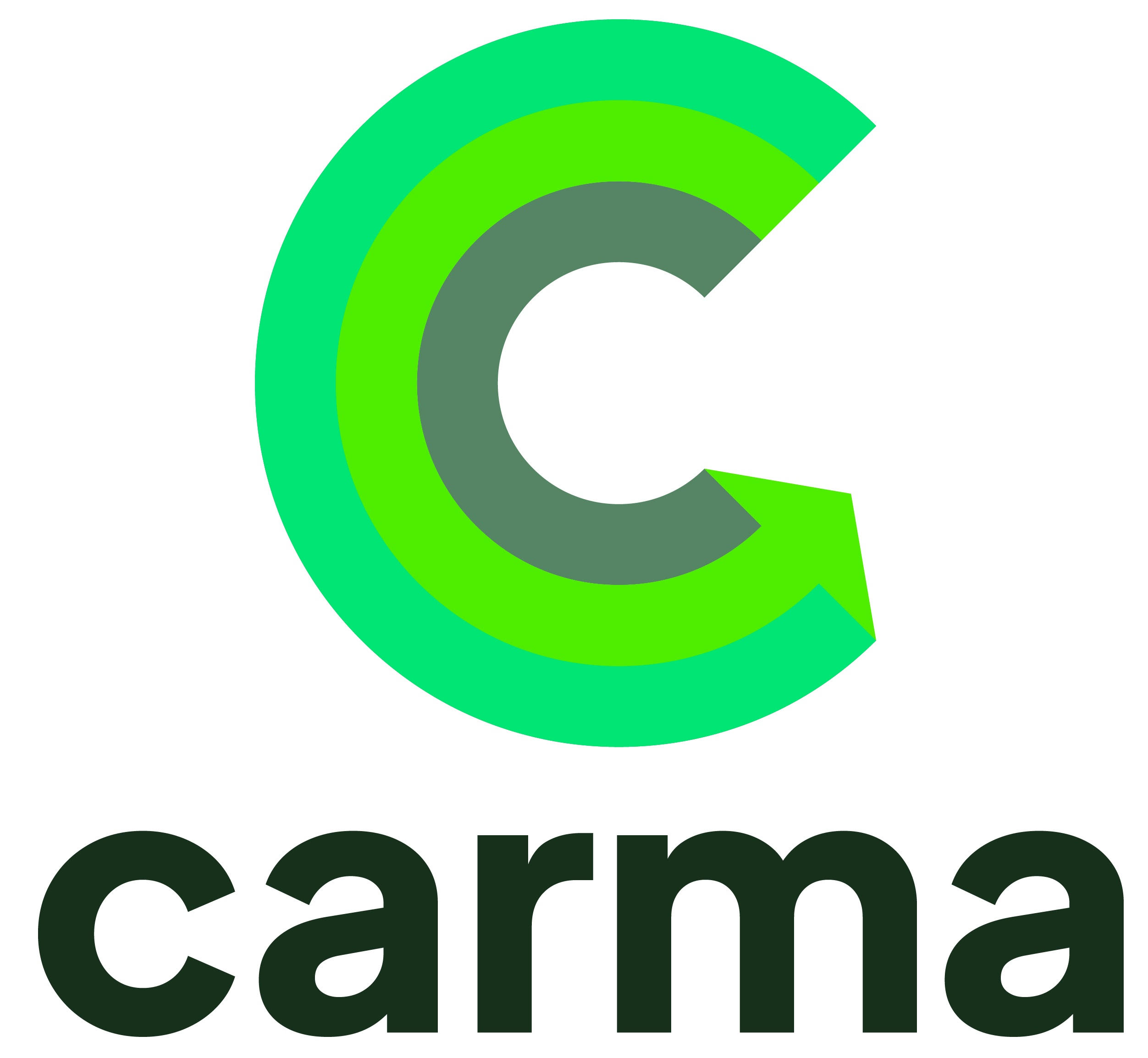 Carma logo - a big green letter C